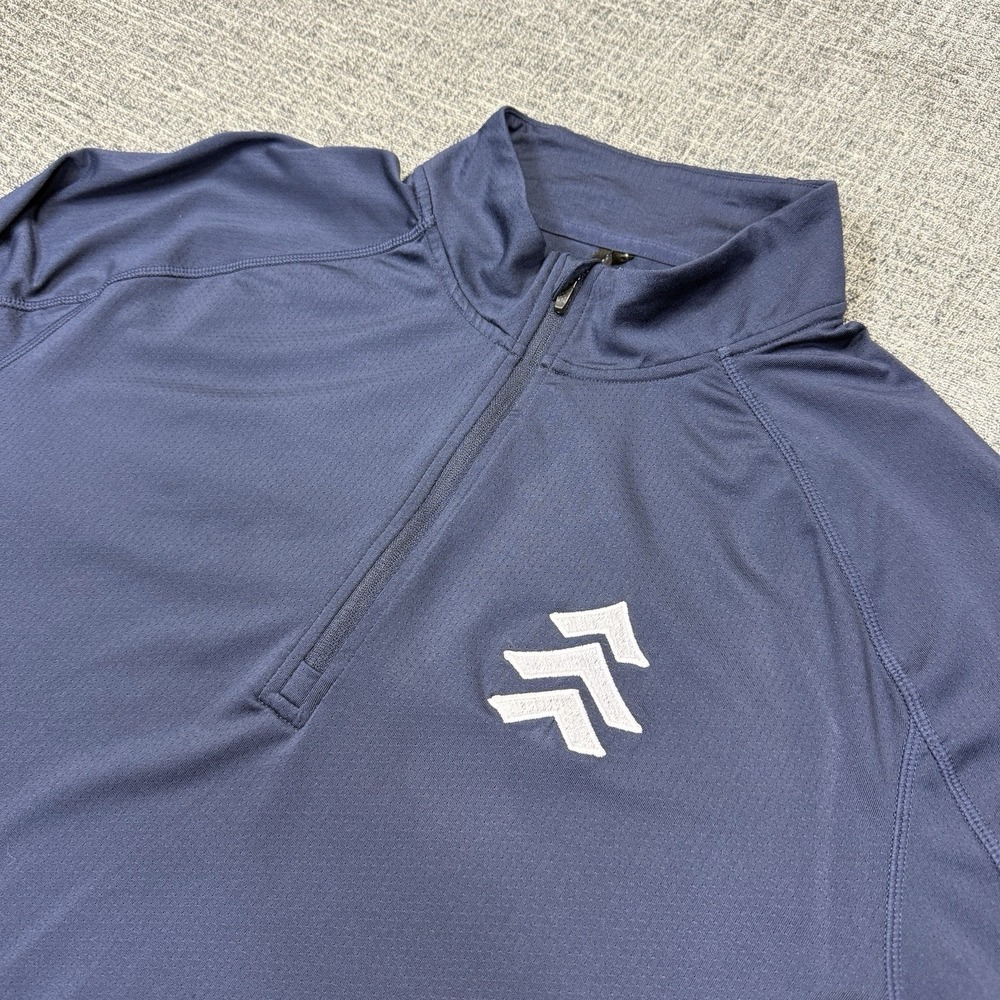 Rhone Pullover Mens Large Blue 1/4 Zip Mock Neck Long Sleeve Athletic Running